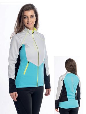 Превью  Куртка лыжная FISCHER Softshell Warm W Бирюзовый/Серый